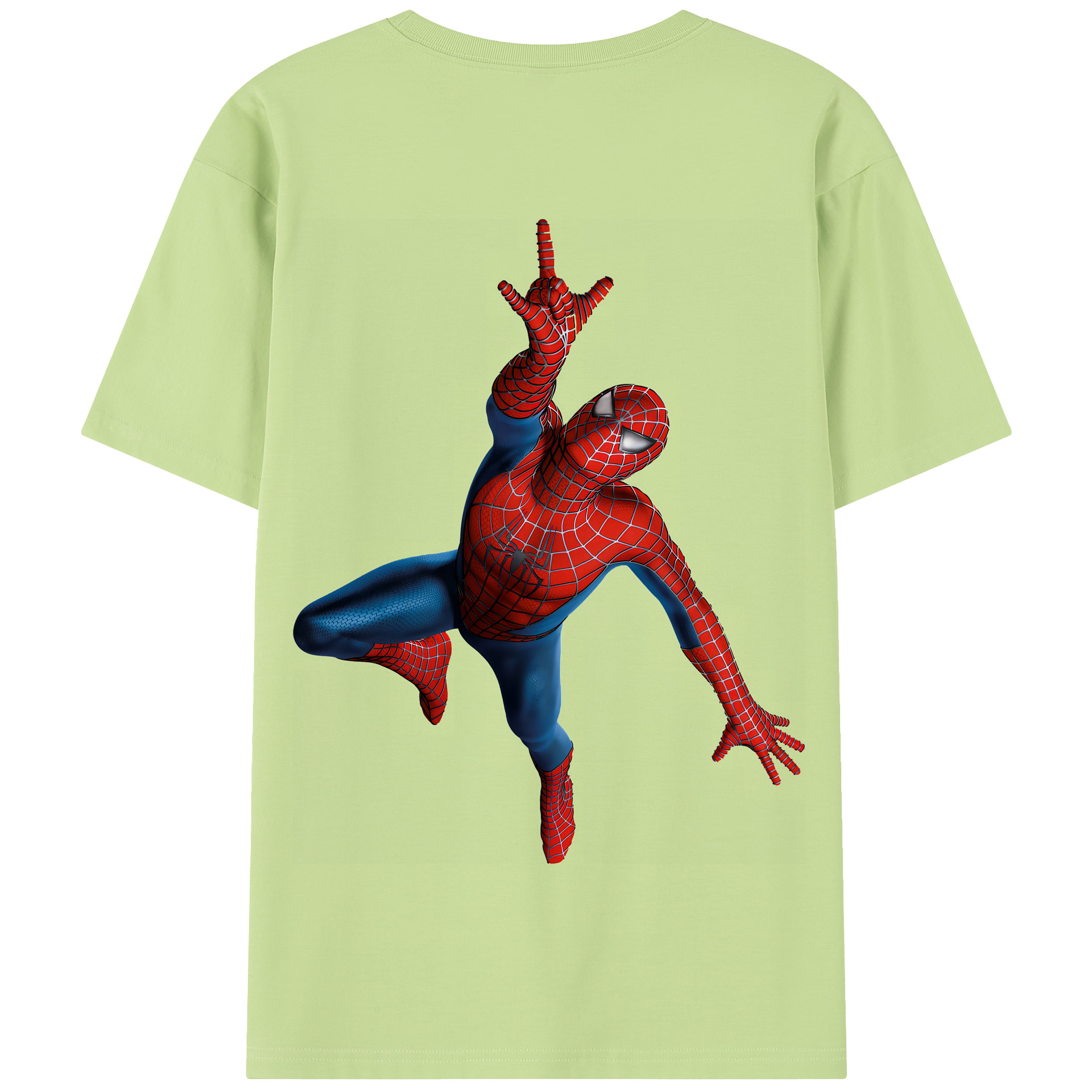 （画像用） Spider Man スパイダーマン 綿100％半袖Tシャツ（背面プリント）